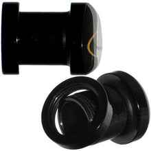 Load image into Gallery viewer, 2G Black Acrylic Batman Logo Screw Fit Plug Set