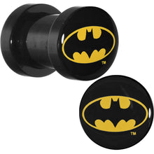 Load image into Gallery viewer, 2G Black Acrylic Batman Logo Screw Fit Plug Set