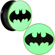 Load image into Gallery viewer, 1 inch Black Acrylic Glow in the Dark Batman Plug Set