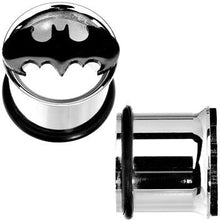 Load image into Gallery viewer, 1/2 Stainless Steel Batman Tunnel Plug Set