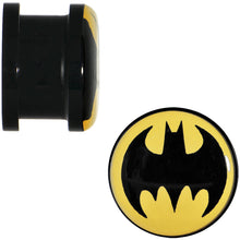Load image into Gallery viewer, 1/2 Black Acrylic Batman Screw Fit Plug Set
