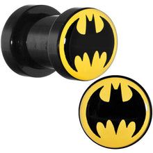 Load image into Gallery viewer, 2G Black Acrylic Batman Screw Fit Plug Set