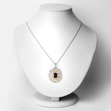 将图片加载到图库查看器,2.55 Carat Genuine Garnet .925 Sterling Silver Pendant