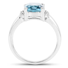Load image into Gallery viewer, 3.55 Carat Genuine London Blue Topaz & White Topaz .925 Sterling Silver Ring