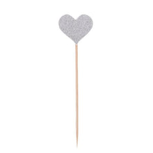 将图片加载到图库查看器,40pcs/set Bling Heart Shape Insert Cards With Toothpick For Wedding Birthday Party Cute Lovely Gifts Cake Decorations Cocktail Picks Handmade Heart Shape Bamboo Toothpicks