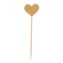 将图片加载到图库查看器,40pcs/set Bling Heart Shape Insert Cards With Toothpick For Wedding Birthday Party Cute Lovely Gifts Cake Decorations Cocktail Picks Handmade Heart Shape Bamboo Toothpicks