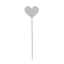 将图片加载到图库查看器,40pcs/set Bling Heart Shape Insert Cards With Toothpick For Wedding Birthday Party Cute Lovely Gifts Cake Decorations Cocktail Picks Handmade Heart Shape Bamboo Toothpicks