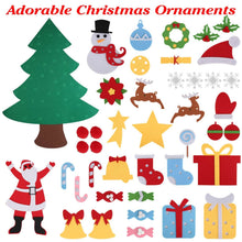 Load image into Gallery viewer, 41-Piece: DIY Felt Christmas Tree Detachable Ornaments for Kids