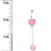 Load image into Gallery viewer, Glittery Pink Dangle Belly Ring