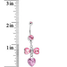 Load image into Gallery viewer, Heavenly Flight Pink Gem Belly Ring