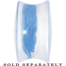 将图片加载到图库查看器,20mm Clear Acrylic Blue Floating Rose Flower Saddle Plug