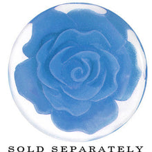 将图片加载到图库查看器,7/8 Clear Acrylic Blue Floating Rose Flower Saddle Plug