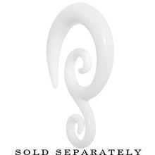 Load image into Gallery viewer, 0G White Acrylic Swirl Spiral Taper