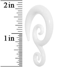 Load image into Gallery viewer, 0G White Acrylic Swirl Spiral Taper