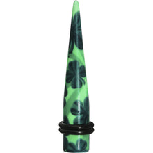 Load image into Gallery viewer, 0G Green Acrylic Four Leaf Clover Field Taper