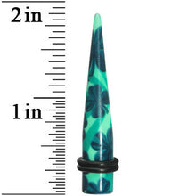 Load image into Gallery viewer, 0G Green Acrylic Four Leaf Clover Field Taper