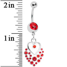 Load image into Gallery viewer, Dazzling Red Embellished Heart Dangle Belly Ring