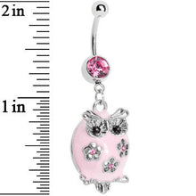 将图片加载到图库查看器,Pretty Pink Whimsical Owl Belly Ring