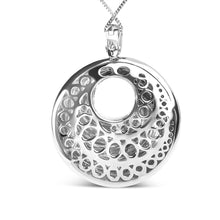 Load image into Gallery viewer, .925 Sterling Silver Endless Wave Swirl Statement Medallion 18" Pendant Necklace