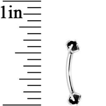 将图片加载到图库查看器,Black Prong Set Gem Internally Threaded Eyebrow Ring