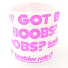 将图片加载到图库查看器,White Pink Got Boobs Awareness for Breast Cancer Bracelet