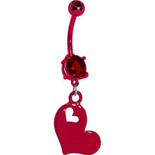 Load image into Gallery viewer, True Love Red Heart Dangle Belly Ring