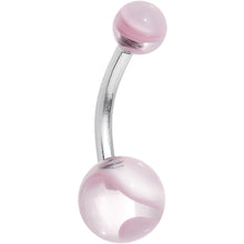 将图片加载到图库查看器,Grade 23 Solid Titanium Pink Acrylic Swirl Belly Ring