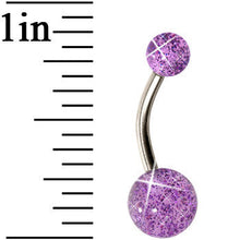 Load image into Gallery viewer, Grade 23 Solid Titanium Purple Glitter Acrylic Belly Ring