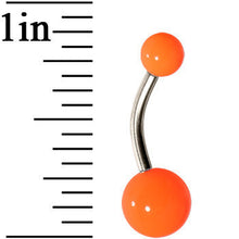 Load image into Gallery viewer, Grade 23 Solid Titanium Flat Orange Acrylic Belly Ring