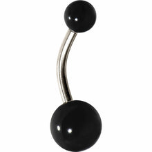 将图片加载到图库查看器,Grade 23 Solid Titanium Flat Black Acrylic Belly Ring