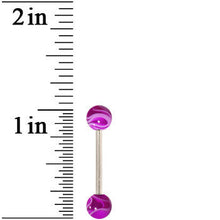 Load image into Gallery viewer, Grade 23 Solid Titanium Purple Marble Acrylic Barbell Tongue Ring