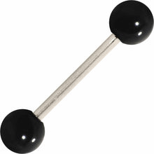 Load image into Gallery viewer, Grade 23 Solid Titanium Flat Black Acrylic Barbell Tongue Ring