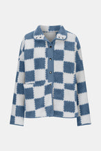 Load image into Gallery viewer, Elegant Checkered Snap Down Long Sleeve Teddy Jacket Soft & Warm Colorful Jacket
