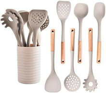 Load image into Gallery viewer, Silicone Cooking Utensils Set 8 Piece with Holder