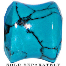 Load image into Gallery viewer, 1/2 Turquoise Semi Precious Stone Faceted Double Flare Plug