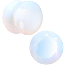 Load image into Gallery viewer, 9/16 Opalite Semi Precious Stone Faceted Double Flare Plug Set