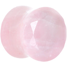 Load image into Gallery viewer, 1/2 Rose Quartz Natural Stone Faceted Saddle Plug Set