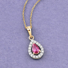 Load image into Gallery viewer, 1.03 Carat Genuine Ruby and White Diamond 14K Yellow Gold Pendant