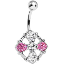 Load image into Gallery viewer, Crystalline Gem Pink Kingdom Cross Belly Ring