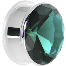 Load image into Gallery viewer, 1 inch Blue Zircon Stainless Steel Pressed Fit Gem Tunnel