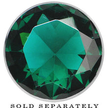 Load image into Gallery viewer, 1 inch Blue Zircon Stainless Steel Pressed Fit Gem Tunnel