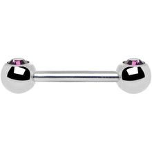 将图片加载到图库查看器,Purple Gem Double Front Facing Steel Nipple Barbell Set