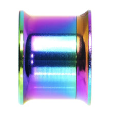 将图片加载到图库查看器,1 inch Rainbow Titanium Double Flare Internally Threaded Tunnel