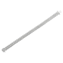 Load image into Gallery viewer, .925 Sterling Silver 3.0 Cttw Diamond Multi Row Cluster Slanted Wave Link 7-¼†Tennis Bracelet (I-J Color, I2-I3 Clarity)