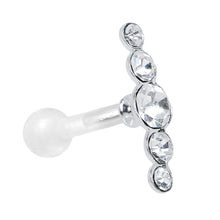 Load image into Gallery viewer, White Acrylic 925 Silver Clear Gem Left Cartilage Earring
