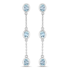 Load image into Gallery viewer, 2.16 Carat Genuine Blue Topaz .925 Sterling Silver Earrings