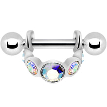 Load image into Gallery viewer, Silver 925 Aurora Gem Loop Mini Cartilage Shield Earring
