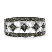 Load image into Gallery viewer, 0.32 Carat Genuine Green Diamond .925 Sterling Silver Ring