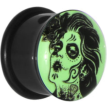Load image into Gallery viewer, 5/8 Acrylic Glow in the Dark Femme Fatale Zombie Plug