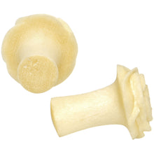 Load image into Gallery viewer, 2G Organic White Crocodile Wood Rose Flower Hand Carved Plug Set